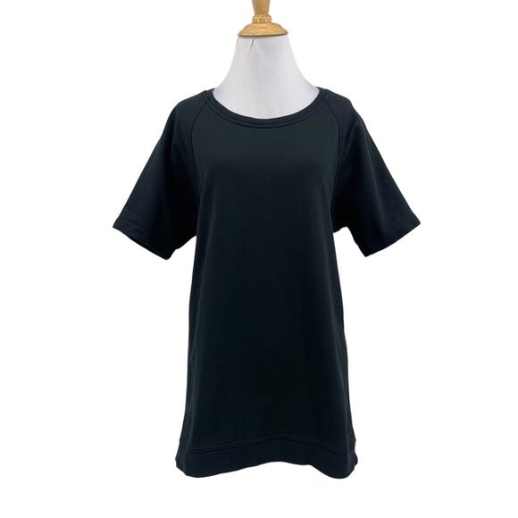 Everlane Sweatshirt Womens S Small Black Cotton Oversized Short Sleeve Pullover - Picture 1 of 12